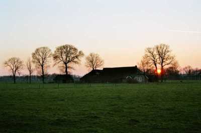 Zon's ondergang in Wapserveen