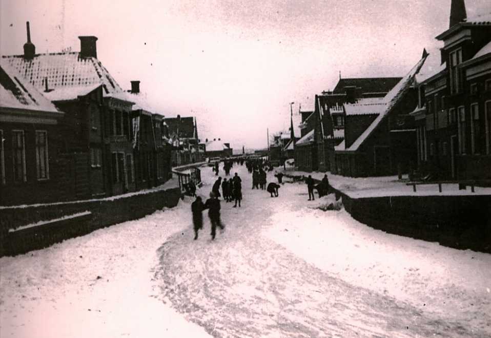 Winterpret op vissersburen